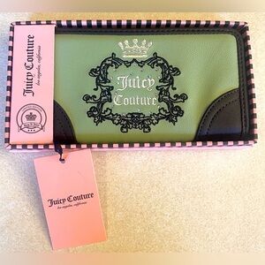 JUICY COUTURE Heritage Green Sage w/Rhinestones Long Wallet, NWT